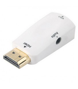 Конвертер-адаптер HDMI (тато) на VGA (мама), White, CristalBox