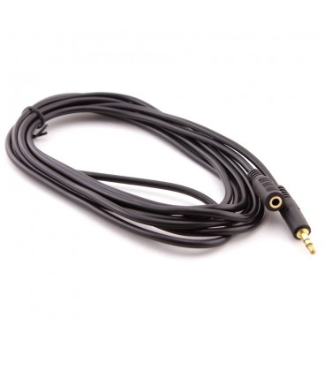Подовжувач Audio DC3.5 тато-мама 1.5м, GOLD Stereo Jack, (круглий) Black cable, Пакет Q500