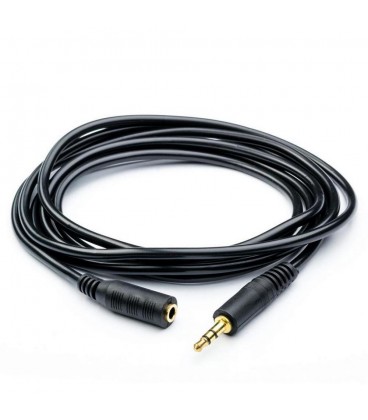 Подовжувач Audio DC3.5 тато-мама 3.0м, GOLD Stereo Jack, (круглий) Black cable, Пакет Q300