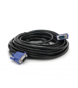 Кабель Merlion VGA 3 + 2 10m, male to male (тато-тато), 2 фериту, чорно-синій, пакет Q80