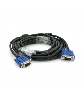 Кабель Merlion VGA 3 + 2 5m, male to male (тато-тато), 2 фериту, чорно-синій, пакет Q100