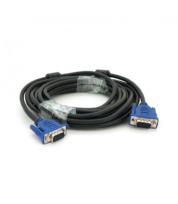 Кабель Merlion VGA 3 + 2 5m, male to male (тато-тато), 2 фериту, чорно-синій, пакет Q100