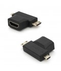 Перехідник mini HDMI (тато) -micro HDMI (тато) -HDMI (мама)