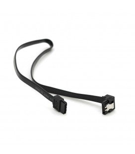 Кабель інтерфейсний SATA 0.45м, загнутий із клямкою, чорний