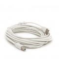 Кабель USB 2.0 AM/BM, 5.0m, 1 ферит, білий