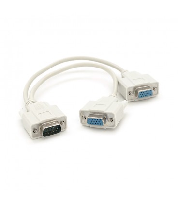 Розгалужувач VGA 0,2m, male to 2*female (тато-2*мама), White, OEM