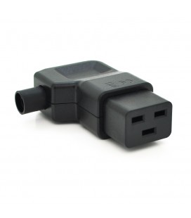 Триконтактний роз'єм IEC320 C19 мама (кутовий), 250V, 16A, під викруткову збірку Q50/500
