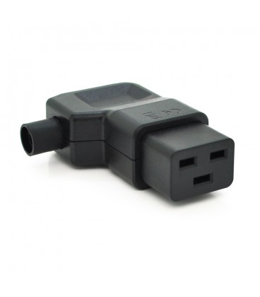 Триконтактний роз'єм IEC320 C19 мама (кутовий), 250V, 16A, під викруткову збірку Q50/500