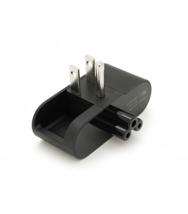 Перехідник складаний із заземленням, m-m, американка\3pin, Black, BOX