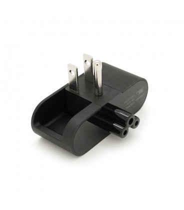 Перехідник складаний із заземленням, m-m, американка\3pin, Black, BOX