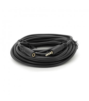Подовжувач Audio DC3.5 тато-мама 10.0м, Premium GOLD Stereo Jack, (круглий) Black cable, Пакет Q120