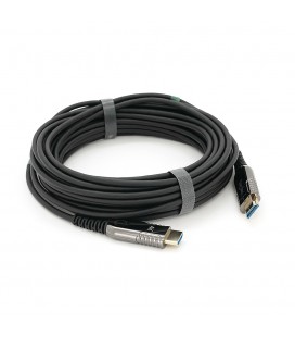 Кабель VEGGIEG V-H707 HDMI-HDMI 4K/60Hz 3840*2160.3D,HDR, ARC, Optical Fiber Cable, 10.0m, 19+1Wire, 18gbps, Black-Metal, Box