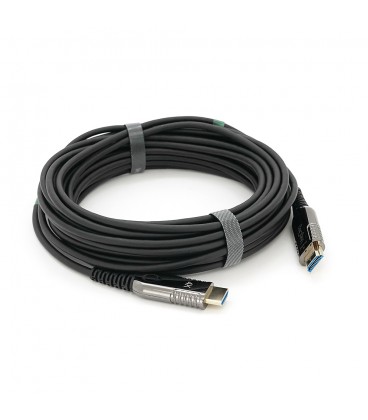 Кабель VEGGIEG V-H707 HDMI-HDMI 4K/60Hz 3840*2160.3D,HDR, ARC, Optical Fiber Cable, 10.0m, 19+1Wire, 18gbps, Black-Metal, Box