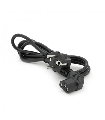 Кабель живлення Schuko кутовий PC-186A CEE7 /7-C13, 1.5M, 0.75mm, євровилках під 90 градусів, OEM Q25 / 250