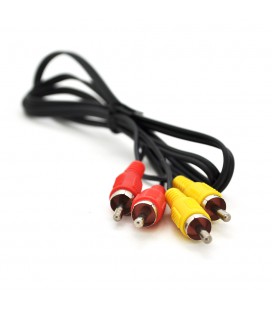 Кабель Audio-Video 2хRCA (тато)  2хRCA (тато), CCA, круглий, Black, 1,0 м, (Пакет)