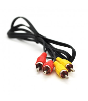 Кабель Audio-Video 2хRCA (папа) &gt, 2хRCA (папа), CCA, круглый, Black, 1,0 м, (Пакет)