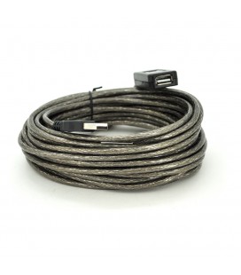 Активний подовжувач USB 2.0 AM / AF, 10m, прозорий з чіпом Q50