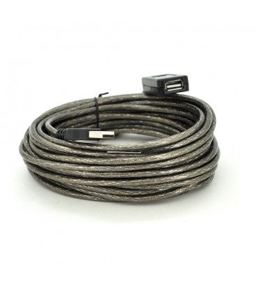 Активний подовжувач USB 2.0 AM / AF, 10m, прозорий з чіпом Q50