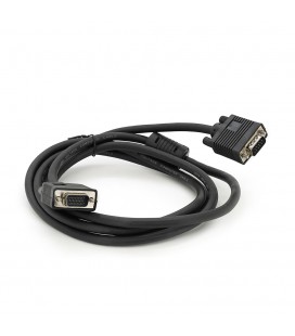 Кабель Merlion VGA 2m, male to male (тато-тато), 1 ферит, чорний, Пакет Q100