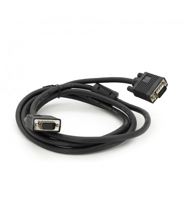 Кабель Merlion VGA 2m, male to male (тато-тато), 1 ферит, чорний, Пакет Q100