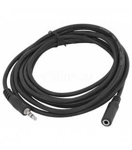 Подовжувач Audio DC3.5 тато-мама 0.5м, ССА Stereo Jack, (круглий) Black cable, Пакет