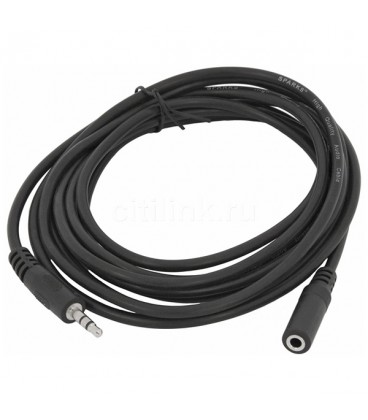 Подовжувач Audio DC3.5 тато-мама 0.5м, ССА Stereo Jack, (круглий) Black cable, Пакет