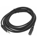 Подовжувач Audio DC3.5 тато-мама 0.5м, ССА Stereo Jack, (круглий) Black cable, Пакет