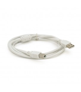 Кабель USB 2.0 AM/BM  1 ferite, пакет, довжина 0,8 м., білий