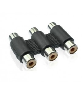 Сплиттер 3хRCA (мама)/3хRCA (мама), Black, пластик,Q100