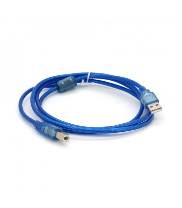 Кабель USB 2.0 RITAR AM / BM, 1.5m, 1 ферит, прозорий синій Q250