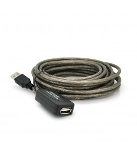 Активний подовжувач USB 2.0 AM/AF, 5,0 m, прозорий з чіпом Q50