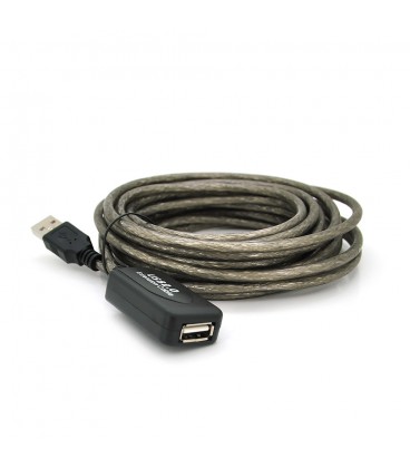 Активний подовжувач USB 2.0 AM/AF, 5,0 m, прозорий з чіпом Q50