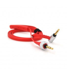 Кабель AUX Sony Audio DC3.5 тато-тато 1.0м, CCA Stereo Jack, (плоский) Red cable, OEM