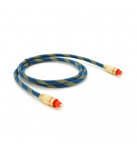 Кабель оптический цифровой стерео в нейлоновой оплетке 1,0m, OD6.0 (мм), 250 Мегабит/с, Blue/Gold, Пакет