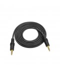 Кабель AUX Audio DC3.5 тато-тато 3.0м, GOLD Stereo Jack, (круглий) Black cable, Пакет Q300
