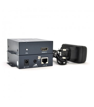 Одноканальний активний подовжувач HDMI сигналу UTP кабелю. Дальність передачі: до 100 метрів, cat5e/cat6e 1080P/3D (96*76*28) x2