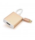Конвертер Type-C (тато) на HDMI (мама) 10cm, GOLD, 4K / 2K Пакет