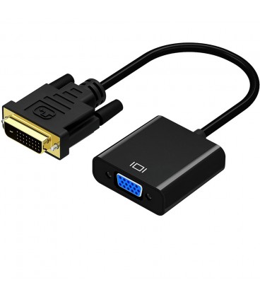 Конвертер DVI-D (24+1) (папа) на VGA (мама) 10cm, 4K / 2K, Black, Пакет Q250