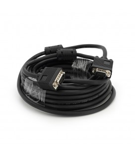 Кабель Merlion VGA 10m, male to male (тато-тато), 2 фериту, чорний, Пакет Q50