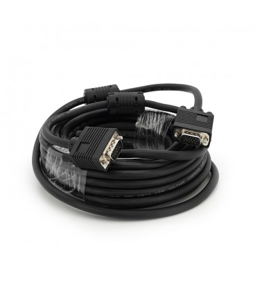 Кабель Merlion VGA 10m, male to male (тато-тато), 2 фериту, чорний, Пакет Q50