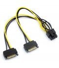Кабель-перехідник для живлення відеокарти SATA + SATA - 8P, OEM Q50