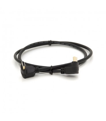 Кабель MerlionHDMI-HDMI 1.0m, v1.4, OD-7.5mm, круглий Black, коннектор Black 90 ° кутовий / 90 ° кутовий