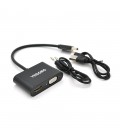 Конвертер VEGGIEG H-V1B HDMI (тато) на VGA (мама) + HDMI (мама), 25cm, Black, Пакет