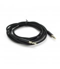 Кабель VEGGIEG AB-1 AUX Audio DC3.5 тато-тато 1.0м, GOLD Stereo Jack, оплетка, (круглий) Black cable, Пакет