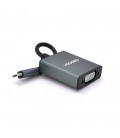 Хаб-конвертор VEGGIEG Type-C (тато) на VGA (мама), 10 см, Black, Box