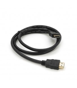 Кабель Merlion HDMI-HDMI HIGH SPEED 1m, v1.4, OD-7.5mm, круглий Black, коннектор Black, (Пакет), Q400