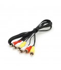 Кабель Audio-Video 3хRCA (тато)  3хRCA (тато), CCA, круглий, Black, 1,0 м, (Пакет)