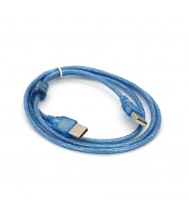 Кабель USB 2.0 RITAR AM / AM, 1.5m, 1 ферит, прозорий синій