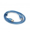 Кабель USB 2.0 RITAR AM / AM, 1.5m, 1 ферит, прозорий синій