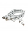 Конвертер MHL Type-C/Micro/Lighting (тато) + USB (тато)  HDMI(тато) 1.8м, Black, 4K/2K, BOX